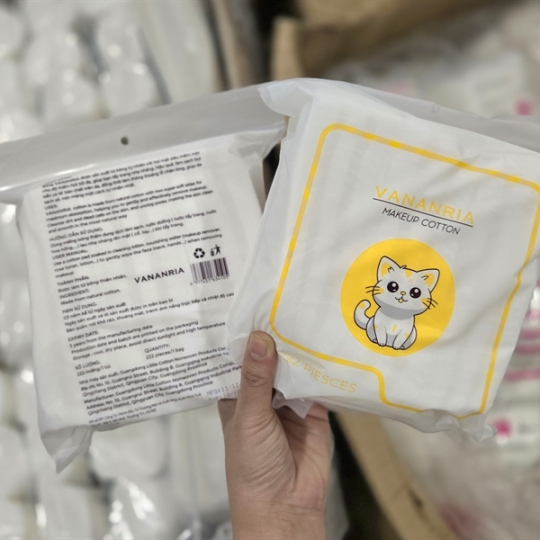 Bông Tẩy Trang 222 Miếng Vananria Cotton 3 Lớp BTT 222