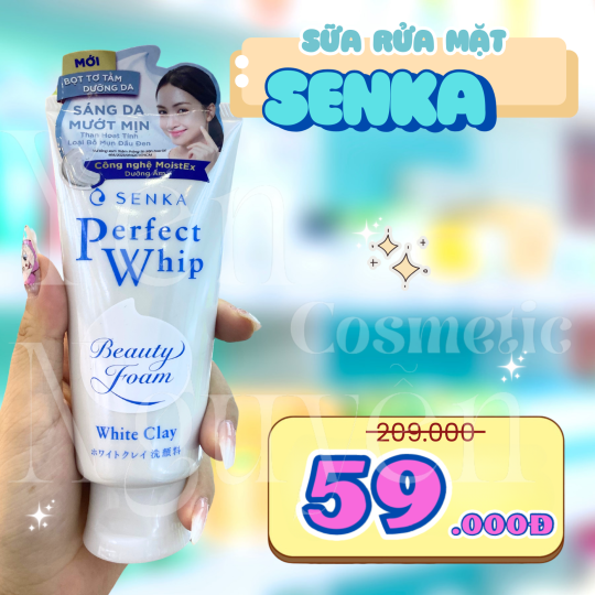 Sữa Rửa Mặt Tạo Bọt Senka Perfect White Clay 120g