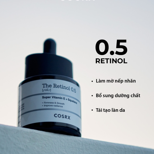 Dầu Dưỡng Cosrx The Retinol 0.5 Oil Super Vitamin E + Squalane 20ml Chống Lão Hóa