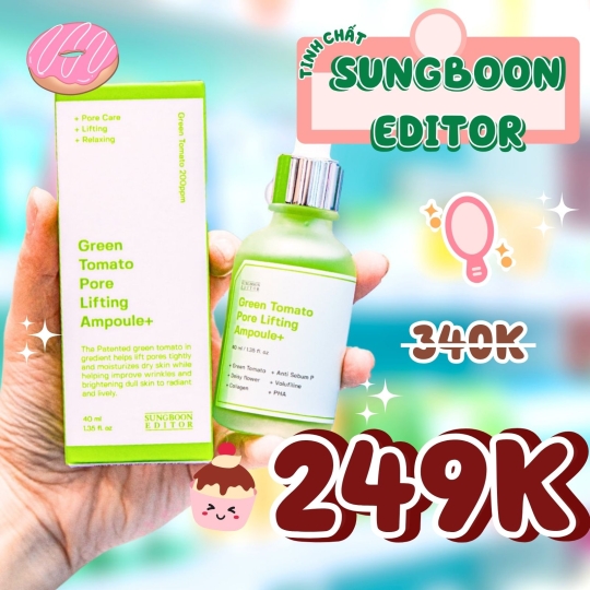 Tinh Chất Cà Chua Xanh Hỗ Trợ Thu Nhỏ Lỗ Chân Lông Sungboon Editor Green Tomato Pore Lifting Ampoule+ 30ml