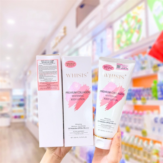 Kem Dưỡng Thể Chống Nắng Whisis Premium Collagen Whitening Body Lotion SPF50+ PA++++ 200ml