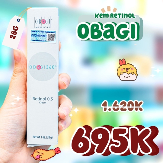 Kem Dưỡng Obagi Retinol 0.5% Giúp Trẻ Hóa Da, Ngừa Mụn 28g Retinol 0.5 Cream