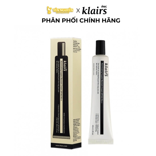  Kem Nền Dear, Klairs Illuminating Supple Blemish Cream SPF40/PA++ Dành Cho Da Mụn, Nhạy Cảm 40ml