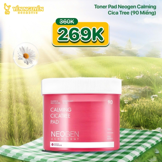 Toner Pad Tẩy Da Chết Rau Má Neogen Calming Cica Tree Pad 150ml 90 Miếng