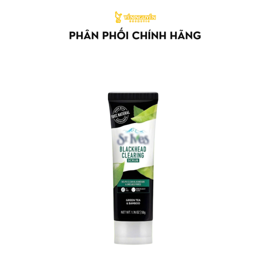 Sữa Rửa Mặt Tẩy Tế Bào Chết St.Ives Blackhead Clearing Green Tea Scrub 50g