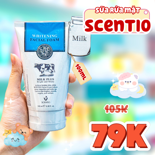 Sữa Rửa Mặt Beauty Buffet Scentio Milk Plus Whitening Facial Foam Q10 100ml