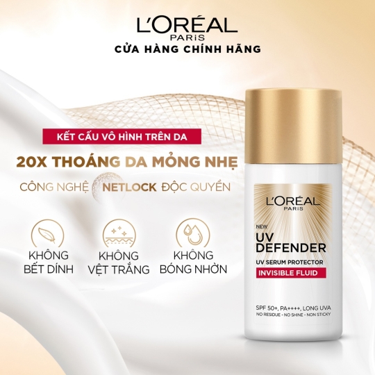 Kem Chống Nắng Mỏng Nhẹ Loreal UV Defender Invisible Fluid SPF 50+ 50ml