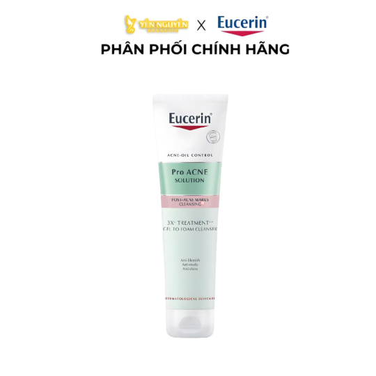 Gel Rửa Mặt Eucerin Pro Acne Solution 3X Treatment Gel To Foam Cleanser 150ml