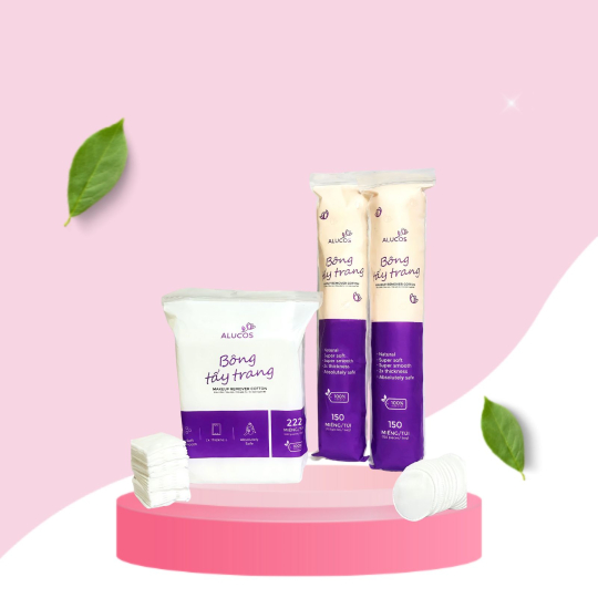 Bông Tẩy Trang Alucos ( 1 Cây hoặc 222 Miếng)