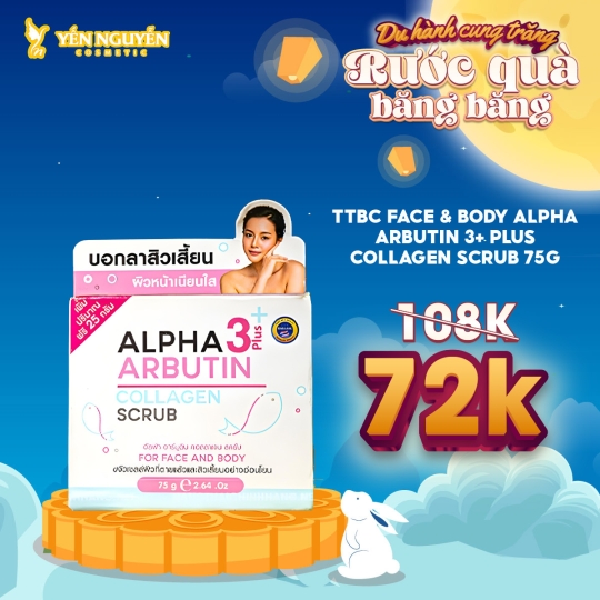 Tẩy Tế Bào Chết Face & Body Alpha Arbutin 3+ Plus Collagen Scrub 75g