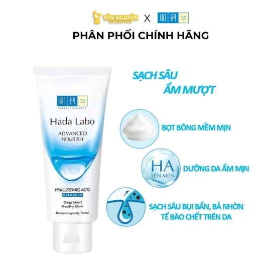 Sữa Rửa Mặt Dưỡng Ẩm Tối Ưu Hada Labo Advanced Nourish Hyaluronic Acid Cleanser 80g