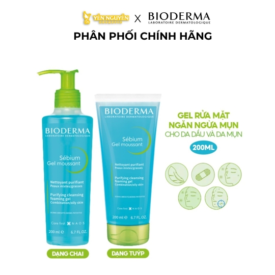 Gel Rửa Mặt Bioderma Dành Cho Da Dầu & Hỗn Hợp Sébium Gel Moussant