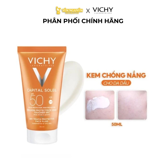 Kem Chống Nắng Vichy Capital Soleil Dry Touch Face Fluid Cho Da Dầu SPF50+ 50ml