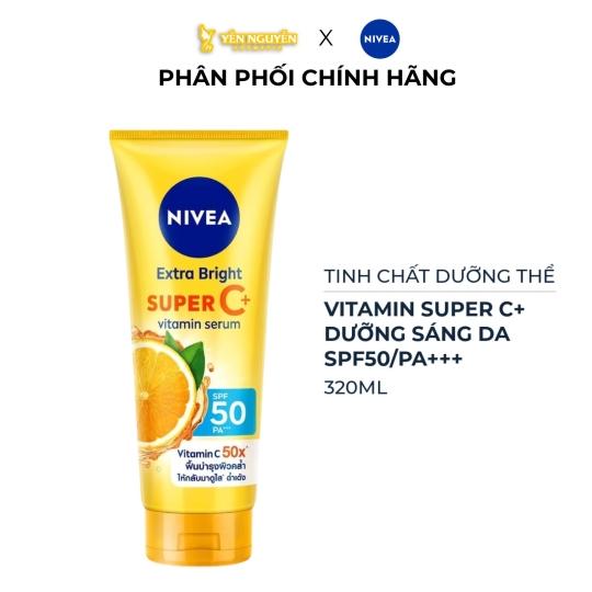 Dưỡng Thể Sáng Da Nivea Extra Bright Super C Vitamin Serum SPF 50x 320ml
