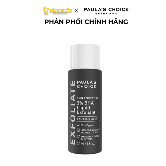 Tẩy Tế Bào Chết Hóa Học Thu Nhỏ Lỗ Chân Lông, Giảm Mụn Đầu Đen Và Mụn Ẩn Paula's Choice Skin Perfecting 2% BHA Liquid Exfoliant