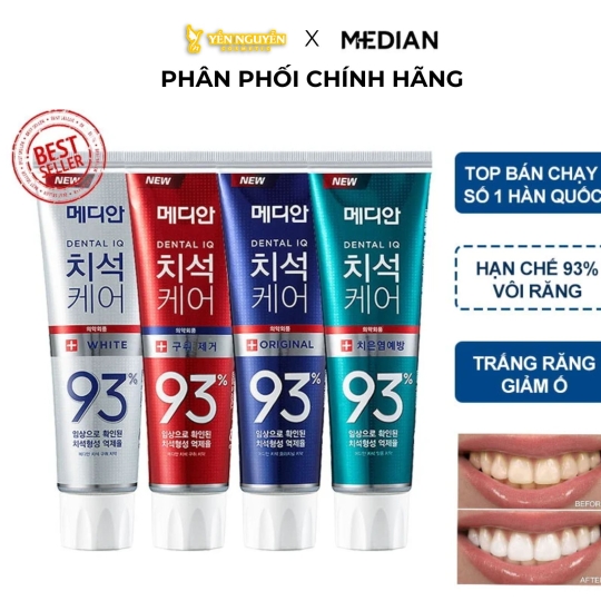 Kem Đánh Răng Median 93% Trắng Răng Hàn Quốc