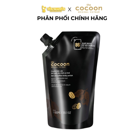 Cà Phê Dak Lak Làm Sạch Da Chết Cơ Thể Cocoon - Túi Refill 600ml