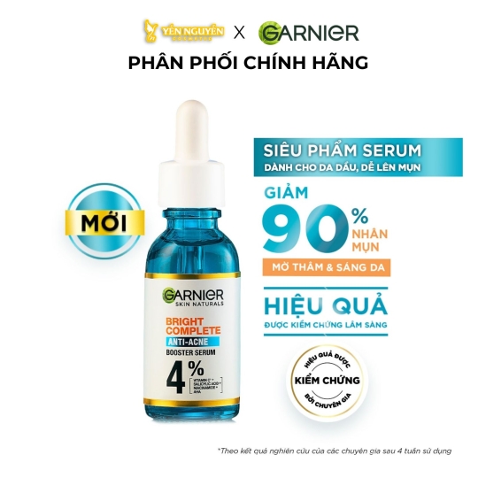 Serum Giảm Mụn Sáng Da Garnier Bright Complete Anti-Acne 30ml