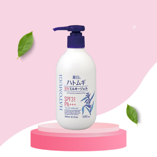 Sữa Dưỡng Thể Chống Nắng Dưỡng Trắng Da Hatomugi UV Care & Moisturizing The UV Milky Gel SPF 31/PA+++ 250ml