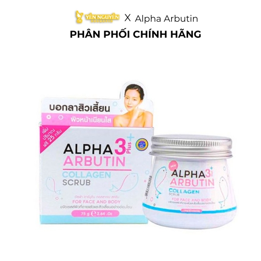 Tẩy Tế Bào Chết Face & Body Alpha Arbutin 3+ Plus Collagen Scrub 75g