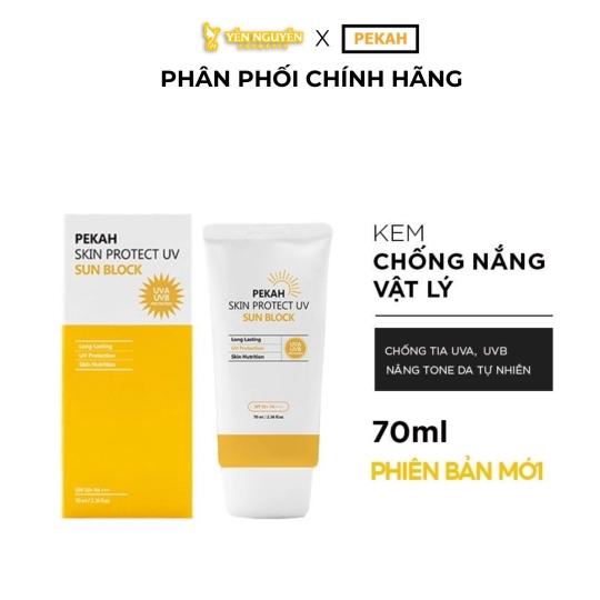 Kem Chống Nắng Vật Lý Nâng Tone PEKAH PROTECT UV SUN BLOCK 70ml