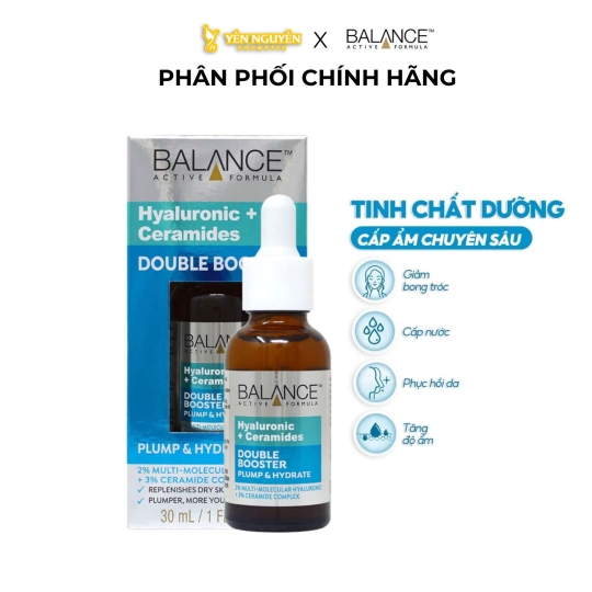 Serum Balance Active Formula Tinh Chất Dưỡng Cấp Ẩm Chuyên Sâu Và Phục Hồi Da Balance Active Formula Hyaluronic + Ceramides Double Booster 30ml