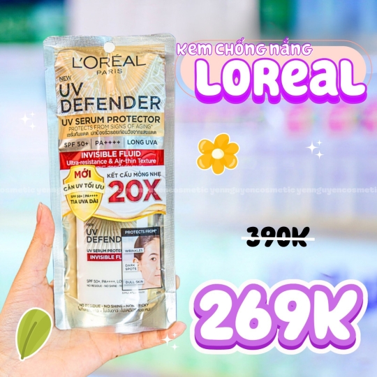 Kem Chống Nắng Mỏng Nhẹ Loreal UV Defender Invisible Fluid SPF 50+ 50ml