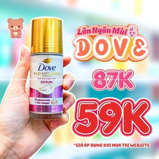 Lăn Ngăn Mùi Tinh Chất Serum Cao Cấp Dove với 3% Niacinamade 45ml