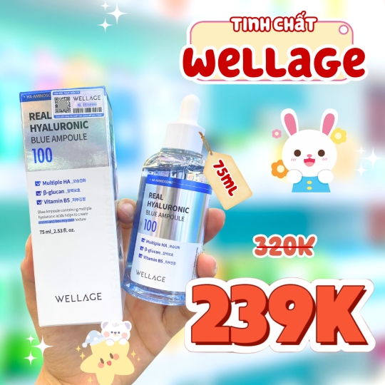 Tinh Chất Wellage Real Hyaluronic Blue Ampoule 100 75ml