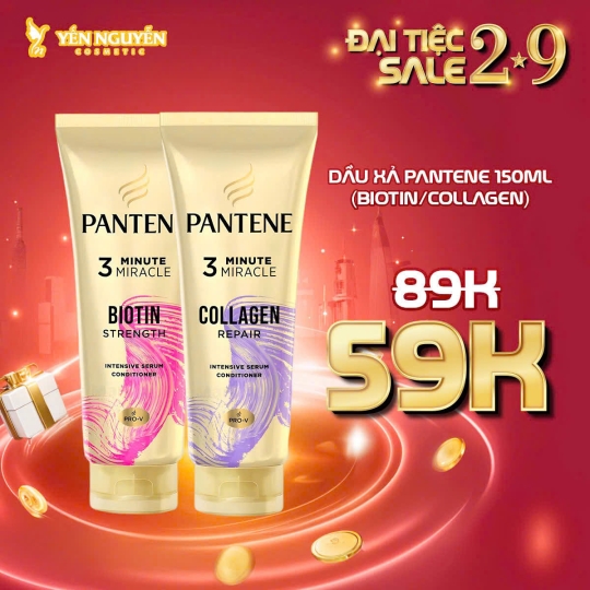 Dầu Xả Pantene 3 Minute Miracle Biotin Strength 150ml