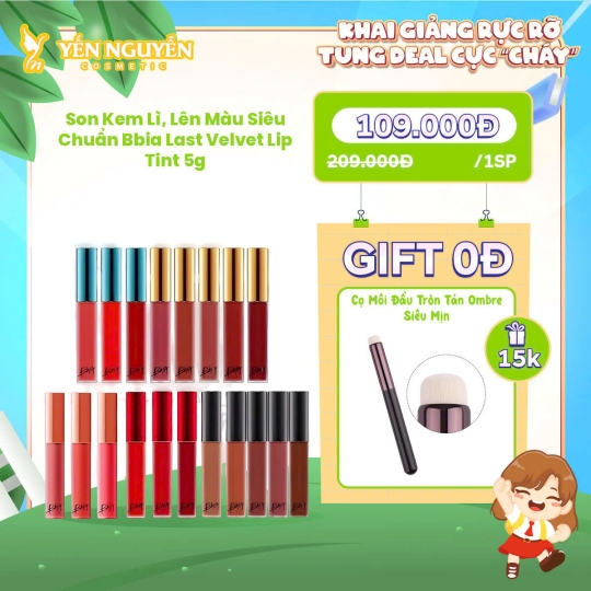 Son Kem Lì, Lên Màu Siêu Chuẩn Bbia Last Velvet Lip Tint 5g