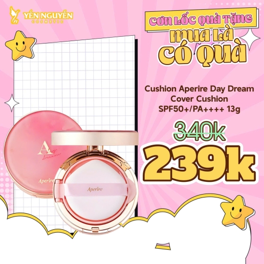 Phấn Nước Aperire Day Dream Cover Cushion SPF50+ PA++++ 13g