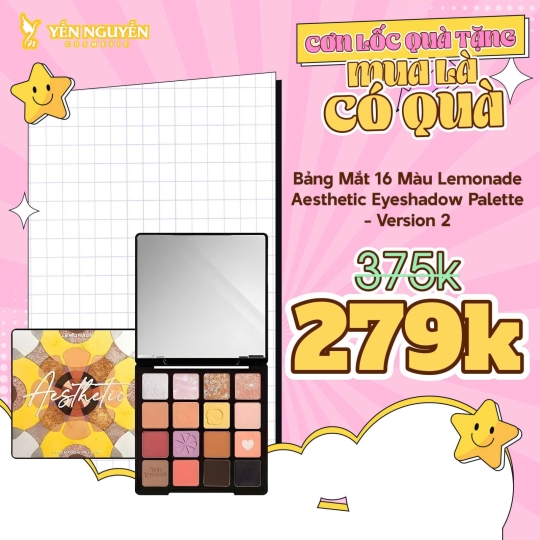 Bảng Mắt 16 Màu Đa Dạng Lemonade Aesthetic Eyeshadow Palette - Version 2