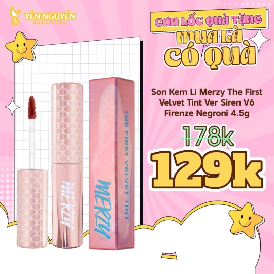 Son Kem Lì, Bền Màu, Lâu Trôi Merzy The First Velvet Tint 4.5g (Phiên Bản Mỹ Nhân Ngư)