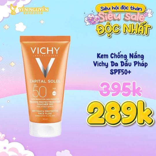 Kem Chống Nắng Vichy Capital Soleil Dry Touch Face Fluid Cho Da Dầu SPF50+ 50ml