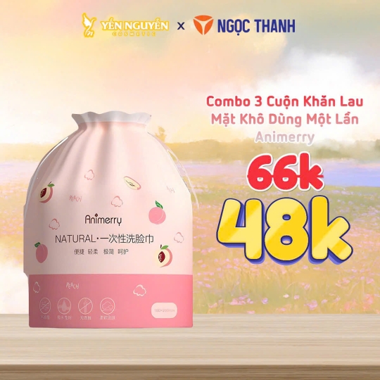 Combo 3 Cuộn Khăn Mặt khô Animerry 