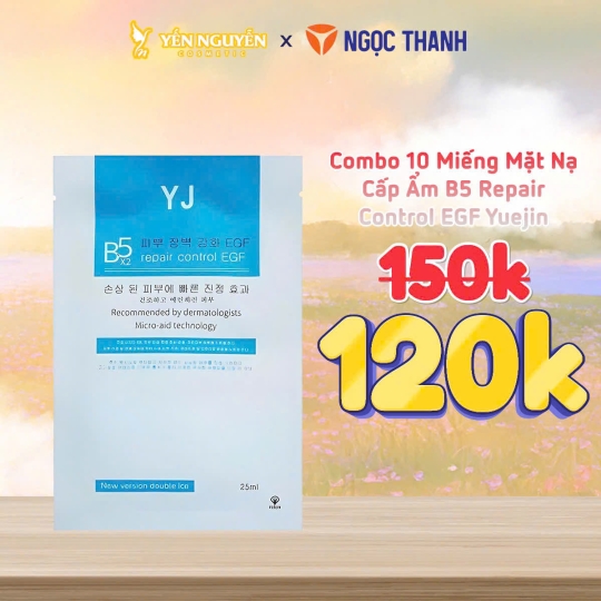 Combo 10 Mặt Nạ Cấp Ẩm Phục Hồi Da B5 Repair Control EGF Yuejin 