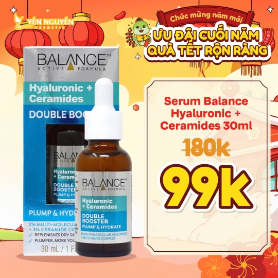 Serum Balance Active Formula Tinh Chất Dưỡng Cấp Ẩm Chuyên Sâu Và Phục Hồi Da Balance Active Formula Hyaluronic + Ceramides Double Booster 30ml