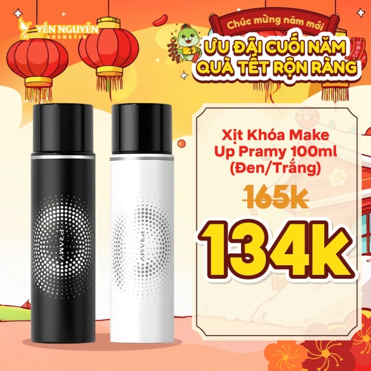 Xịt Khoá Nền Kiềm Dầu Dưỡng Ẩm Pramy 65ml (Màu Đen)