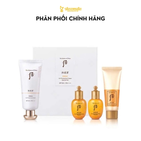 Set Kem Chống Nắng The History Of Whoo Gongjinhyang Fresh UV Protective Cream Special Set (4 Items)