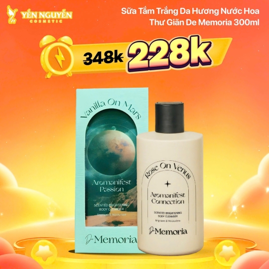 Sữa Tắm D​e M​emoria Sáng Da Hương Rose On Venus Scented W​hitening B​ody Cleanser 300ml