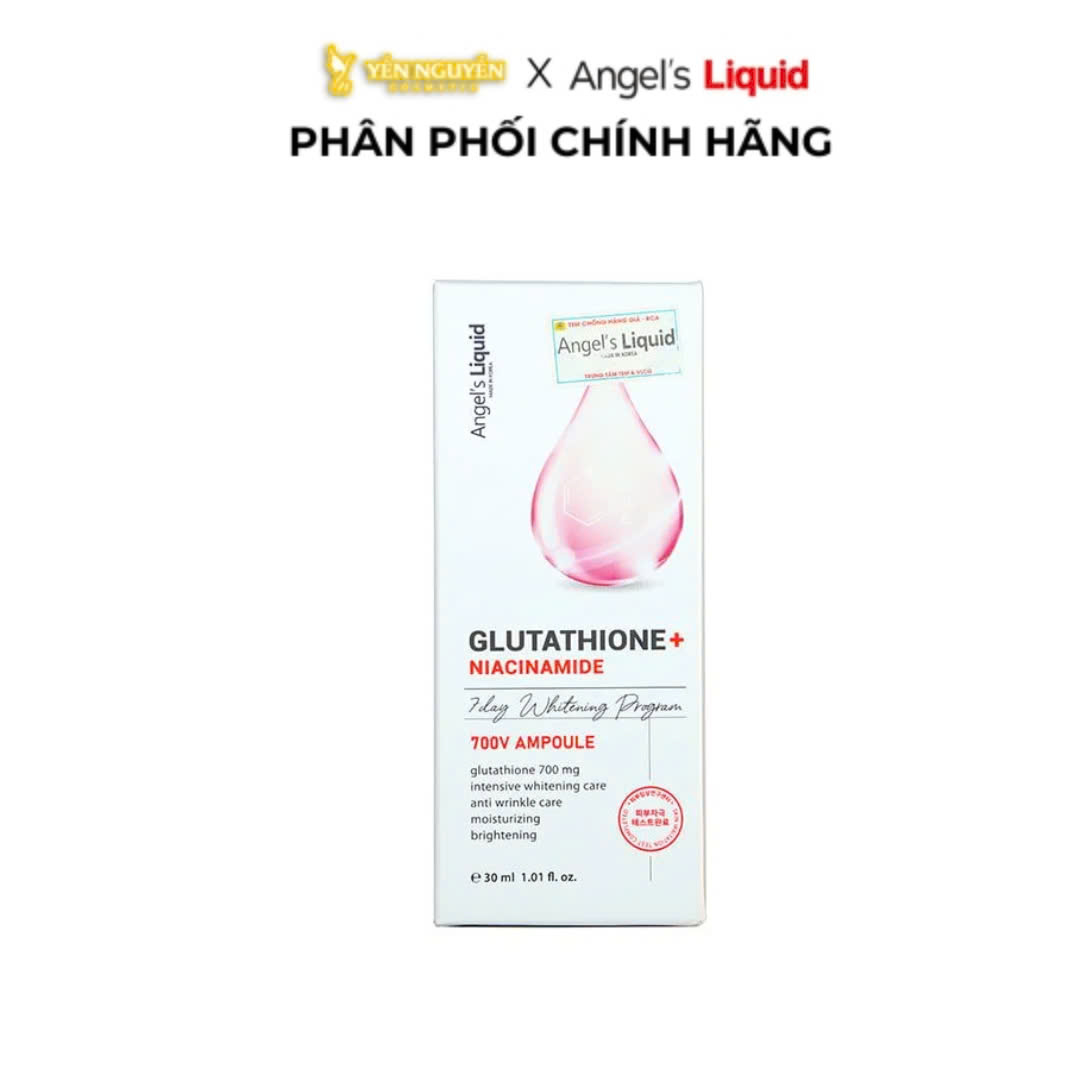 Tinh Cht Angel's Liquid Glutathione + Niacinamide 7 Days Whitening Program  700 V Ampoule Gim Nm Truyn Trng 30ml