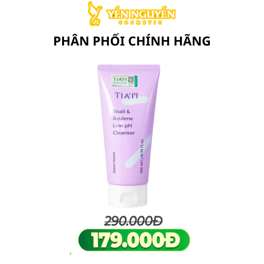 Sữa Rửa Mặt Tia'm Snail & Azulene Low pH 200ml