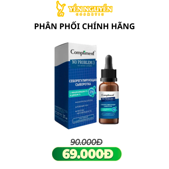 Serum Compliment No Problem Niacinamide & ZinC Kiềm Dầu, Giảm Mụn, Mờ Thâm 27ml